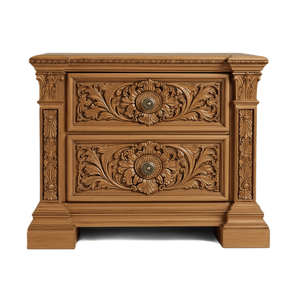 Château Élysian Bloom™ Hand - Carved Solid Wood Platform Bed & Bedroom Collection – handcrafted solid wood furniture
