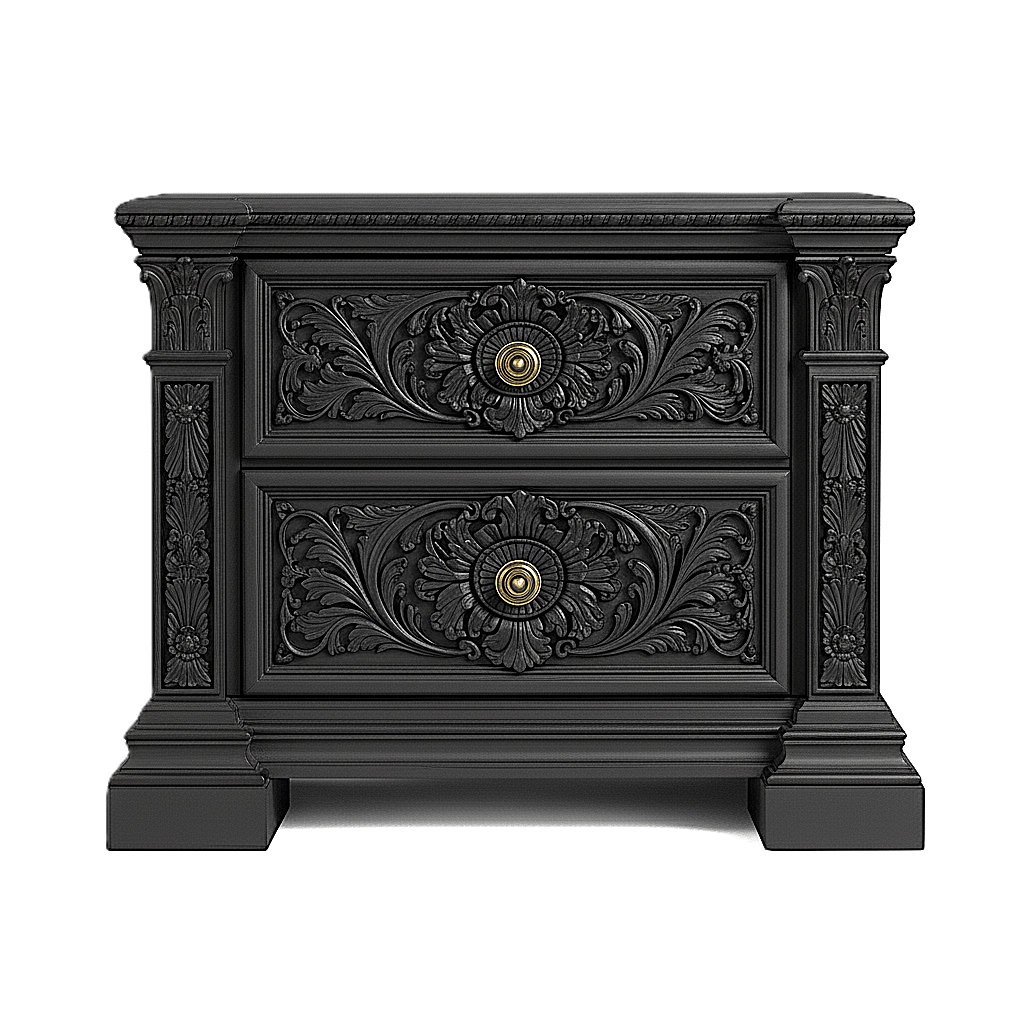 Château Élysian Bloom™ Hand - Carved Solid Wood Platform Bed & Bedroom Collection – handcrafted solid wood furniture