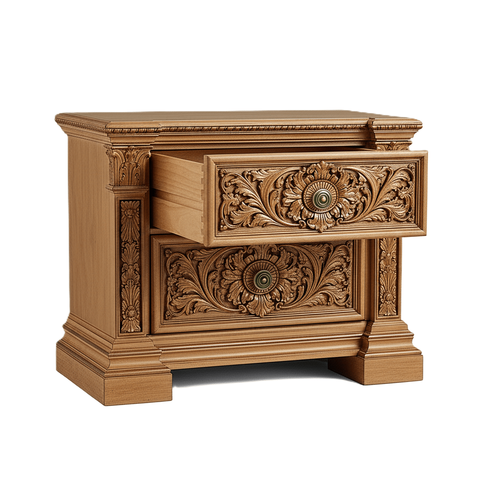 Château Élysian Bloom™ Hand - Carved Solid Wood Platform Bed & Bedroom Collection – handcrafted solid wood furniture