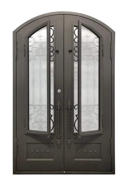 Clarity Wrought Iron Double Door – handcrafted solid wood furniture