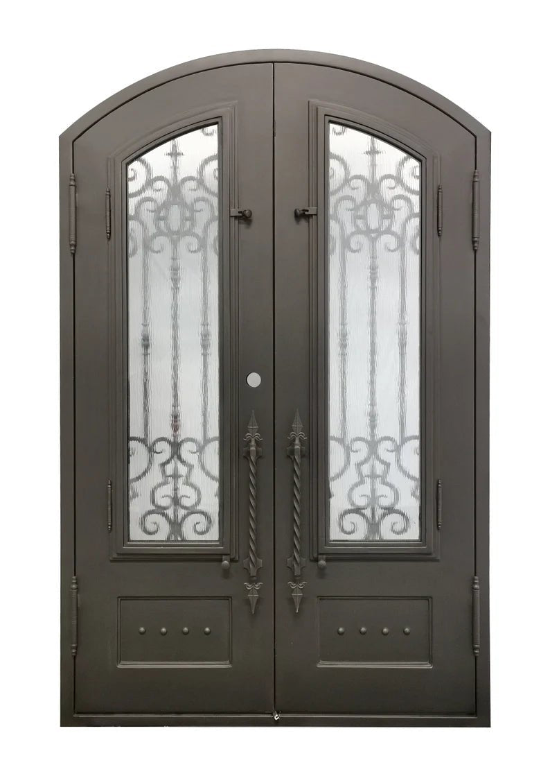 Clarity Wrought Iron Double Door – handcrafted solid wood furniture