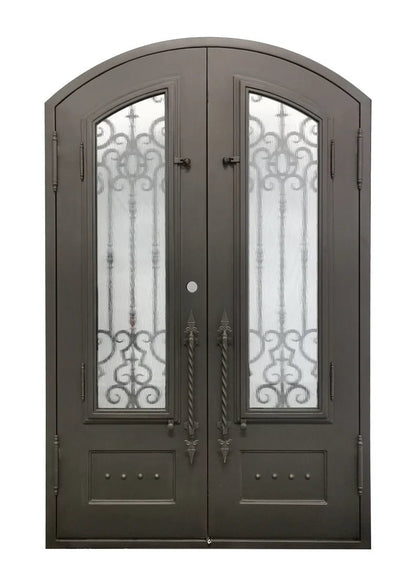 Clarity Wrought Iron Double Door – handcrafted solid wood furniture