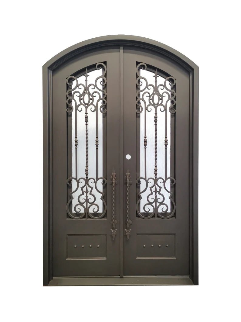 Clarity Wrought Iron Double Door – handcrafted solid wood furniture