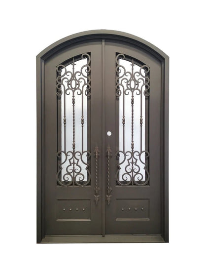Clarity Wrought Iron Double Door – handcrafted solid wood furniture