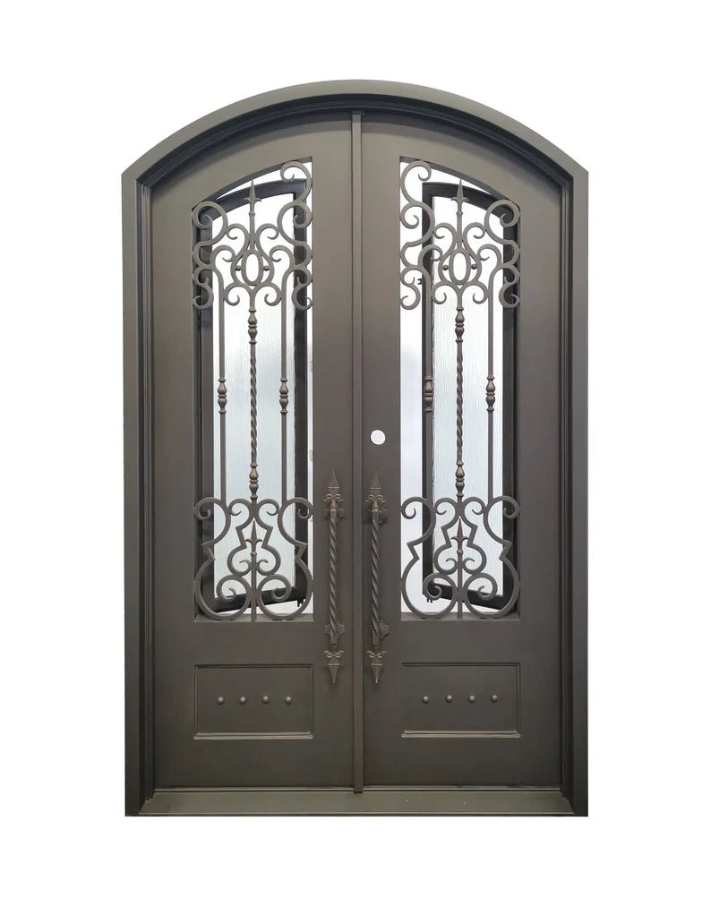 Clarity Wrought Iron Double Door – handcrafted solid wood furniture