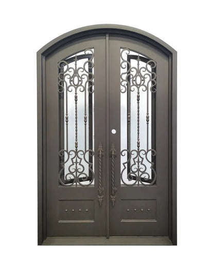 Clarity Wrought Iron Double Door – handcrafted solid wood furniture