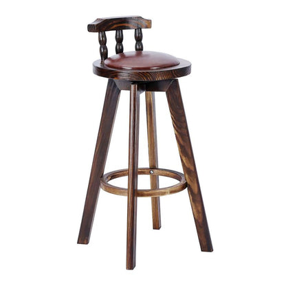 Classic Solid Wood Bar/Counter Stool with Round Seat, Back, and – handcrafted solid wood furniture