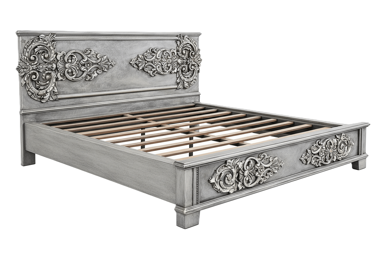 Cristallo™ Antique Hand - Carved Solid Wood Platform Bed & Bed Collection – handcrafted solid wood furniture