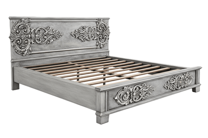 Cristallo™ Antique Hand - Carved Solid Wood Platform Bed & Bed Collection – handcrafted solid wood furniture