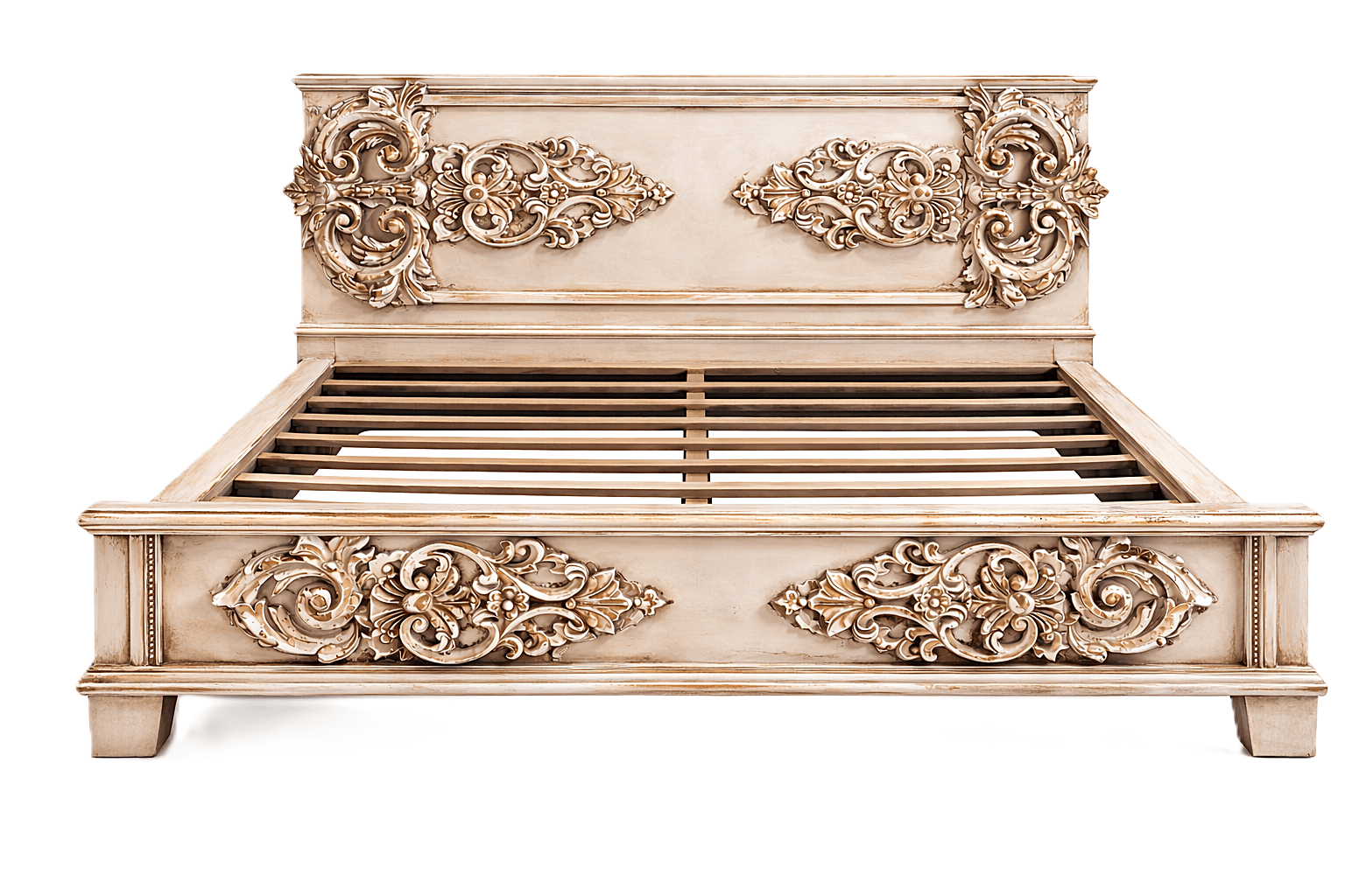 Cristallo™ Antique Hand - Carved Solid Wood Platform Bed & Bed Collection – handcrafted solid wood furniture