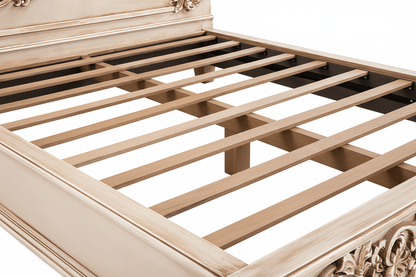Cristallo™ Antique Hand - Carved Solid Wood Platform Bed & Bed Collection – handcrafted solid wood furniture