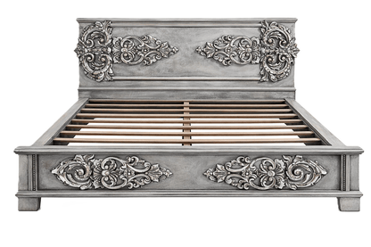 Cristallo™ Antique Hand - Carved Solid Wood Platform Bed & Bed Collection – handcrafted solid wood furniture