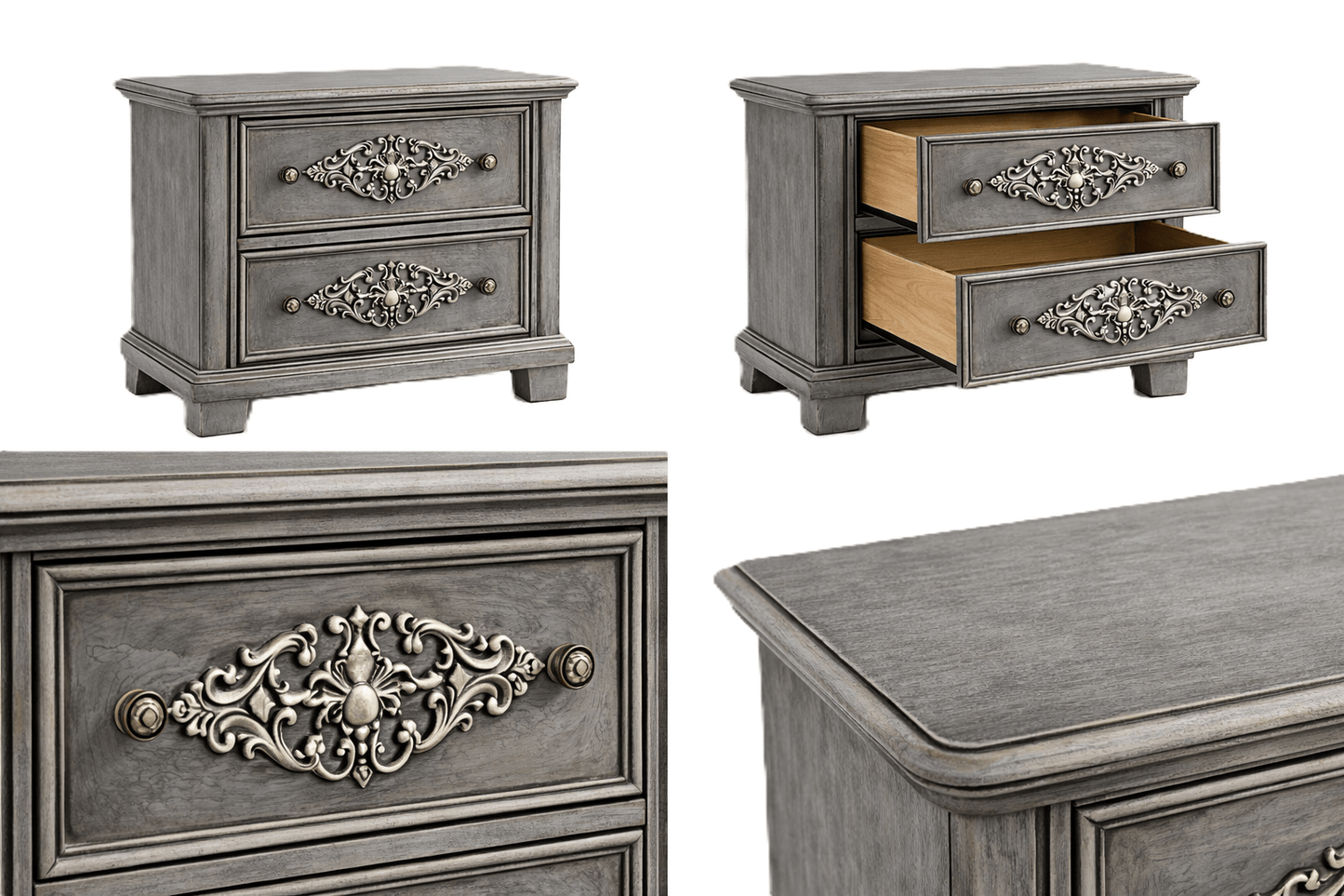 Cristallo™ Antique Hand - Carved Solid Wood Platform Bed & Bed Collection – handcrafted solid wood furniture