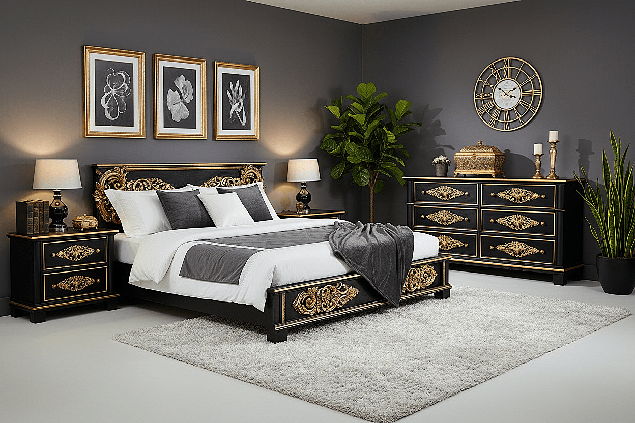 Cristallo™ Antique Hand - Carved Solid Wood Platform Bed & Bed Collection – handcrafted solid wood furniture