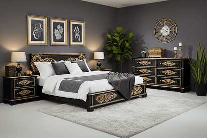Cristallo™ Antique Hand - Carved Solid Wood Platform Bed & Bed Collection – handcrafted solid wood furniture