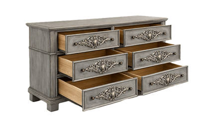Cristallo™ Hand - Carved Solid Wood Dresser – handcrafted solid wood furniture