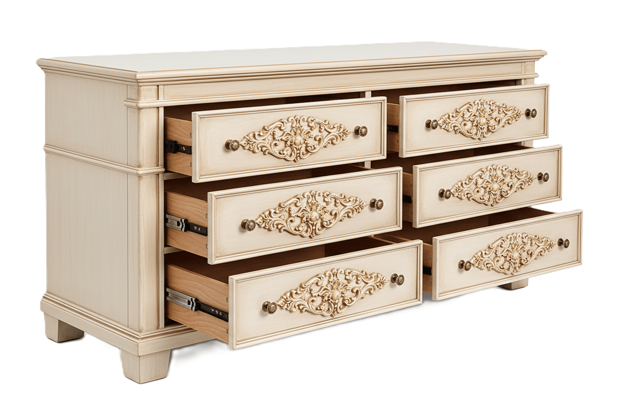 Cristallo™ Hand - Carved Solid Wood Dresser – handcrafted solid wood furniture