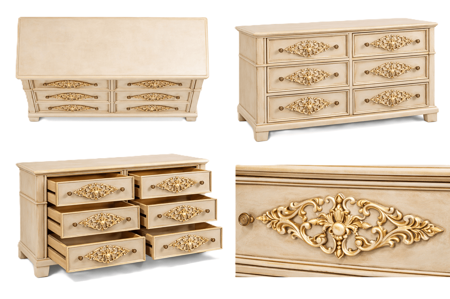 Cristallo™ Hand - Carved Solid Wood Dresser – handcrafted solid wood furniture