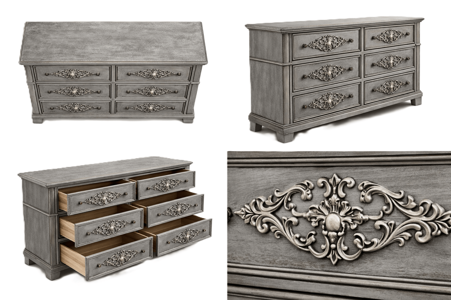 Cristallo™ Hand - Carved Solid Wood Dresser – handcrafted solid wood furniture