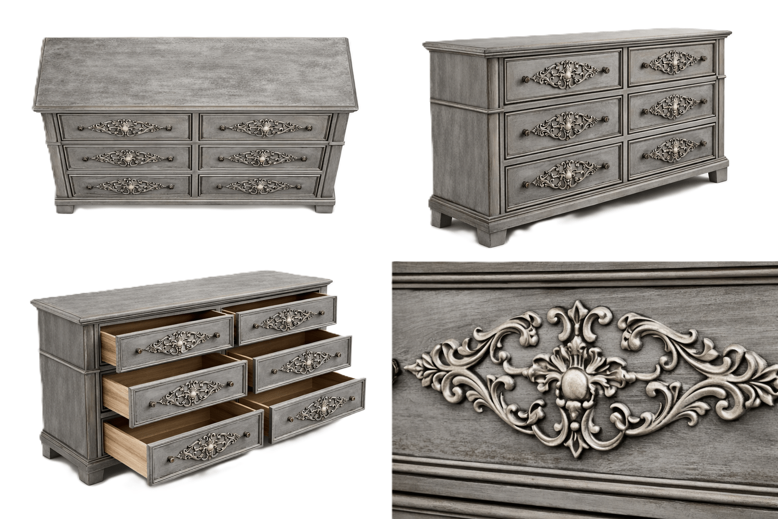 Cristallo™ Hand - Carved Solid Wood Dresser – handcrafted solid wood furniture
