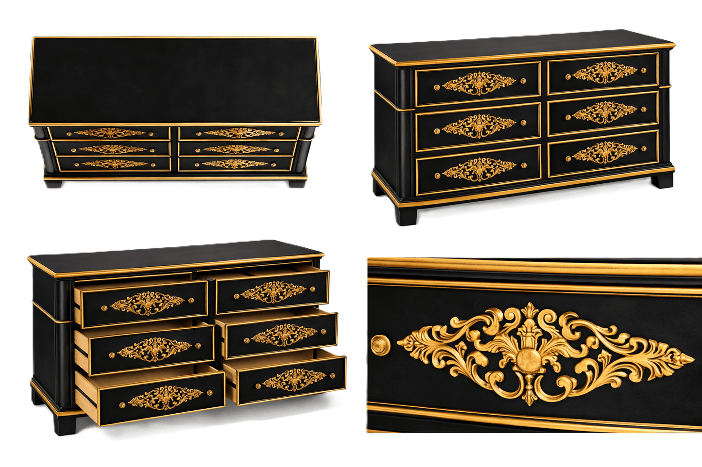 Cristallo™ Hand - Carved Solid Wood Dresser – handcrafted solid wood furniture
