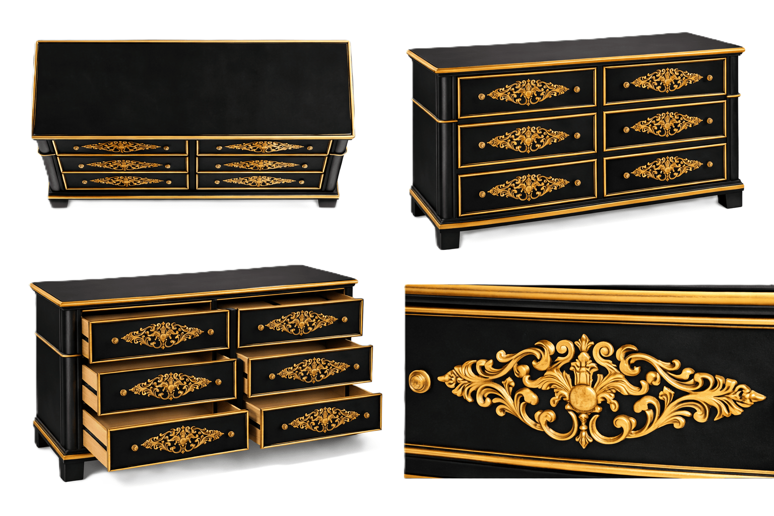 Cristallo™ Hand - Carved Solid Wood Dresser – handcrafted solid wood furniture