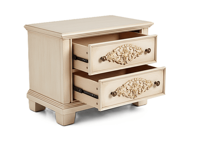 Cristallo™ Hand - Carved Solid Wood Nightstand – handcrafted solid wood furniture