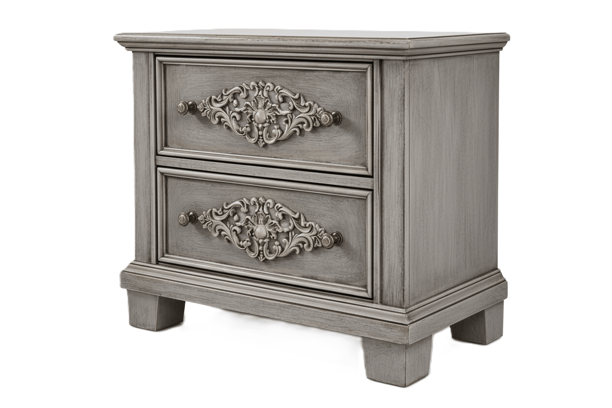 Cristallo™ Hand - Carved Solid Wood Nightstand – handcrafted solid wood furniture