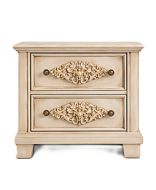 Cristallo™ Hand - Carved Solid Wood Nightstand – handcrafted solid wood furniture