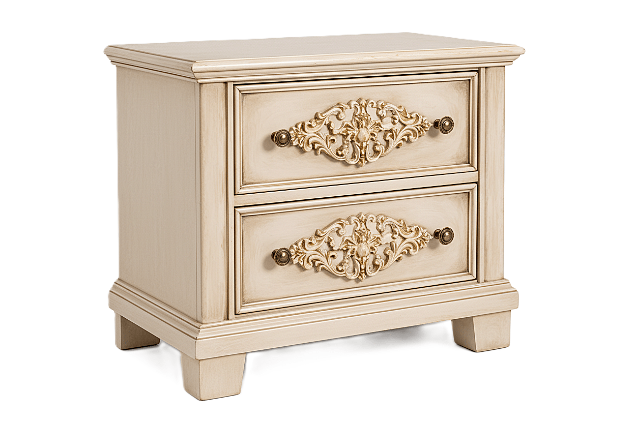 Cristallo™ Hand - Carved Solid Wood Nightstand – handcrafted solid wood furniture