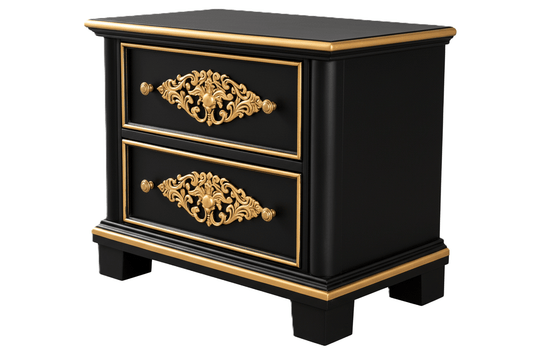 Cristallo™ Hand - Carved Solid Wood Nightstand – handcrafted solid wood furniture