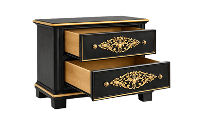Cristallo™ Hand - Carved Solid Wood Nightstand – handcrafted solid wood furniture
