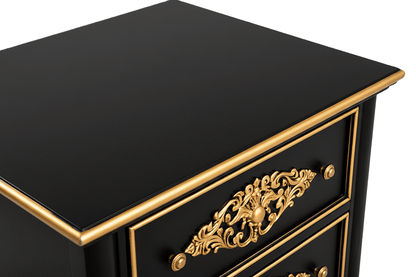 Cristallo™ Hand - Carved Solid Wood Nightstand – handcrafted solid wood furniture