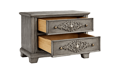 Cristallo™ Hand - Carved Solid Wood Nightstand – handcrafted solid wood furniture