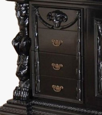 gothic black dresser Custom Order Option! Gothic/ Romantic / French Provincial Dresser / Triple Dresser / Black Damask / Romantic / Buffet / Credenza / Storage