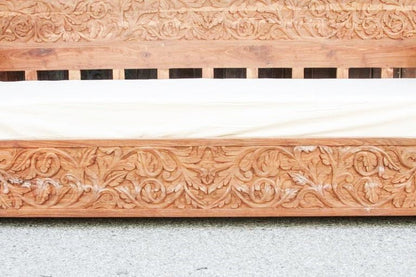 Dalia Hand Carved Indian Solid Wooden Daybed – handcrafted solid wood furniture