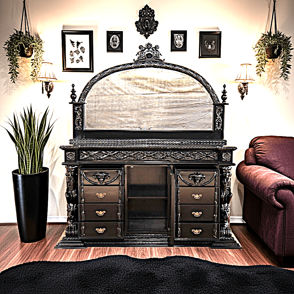 Daze Hand Carved Gothic Dresser – handcrafted solid wood furniture
