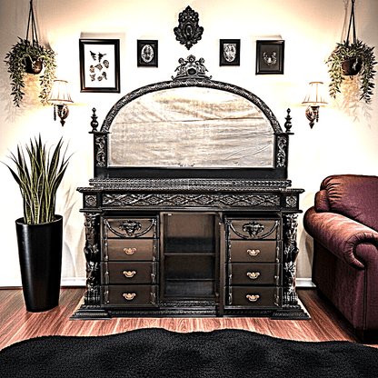 Daze Hand Carved Gothic Dresser – handcrafted solid wood furniture