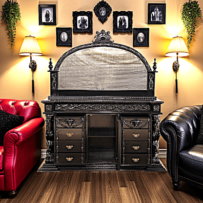 Daze Hand Carved Gothic Dresser – handcrafted solid wood furniture