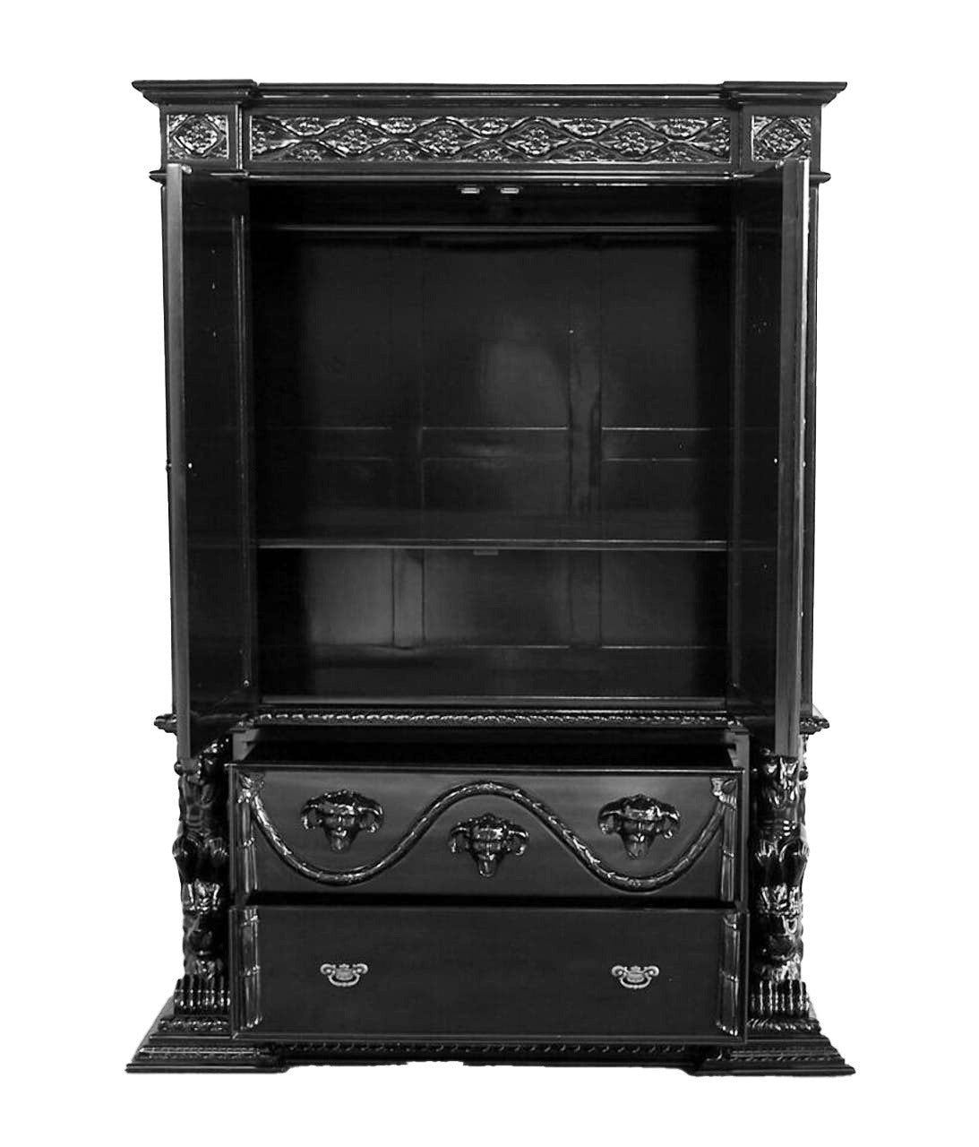 Daze Hand Carved Gothic Wardrobe Armoire – handcrafted solid wood furniture