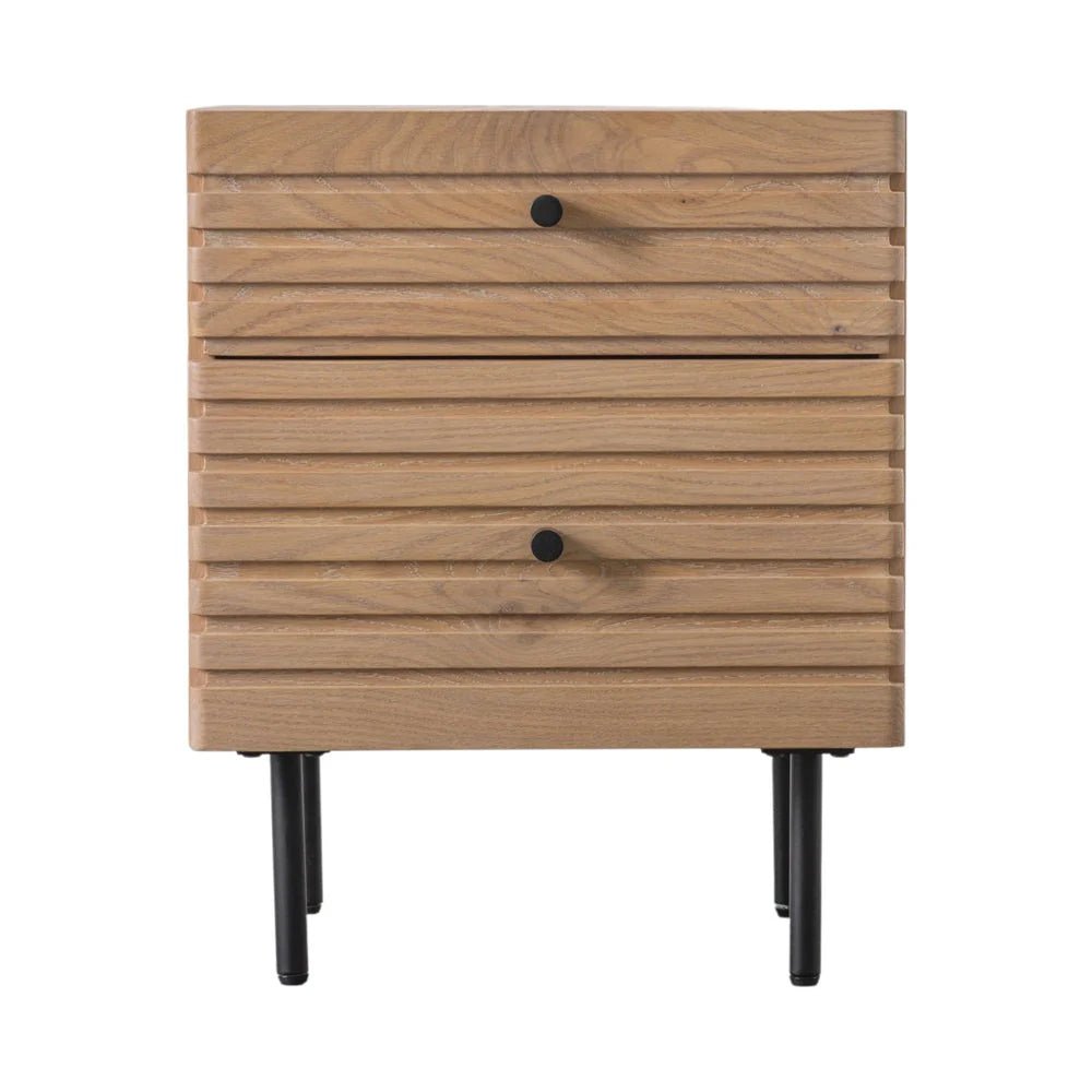 Dura Solid Wood Natural 2 Drawer Bedside Table – handcrafted solid wood furniture