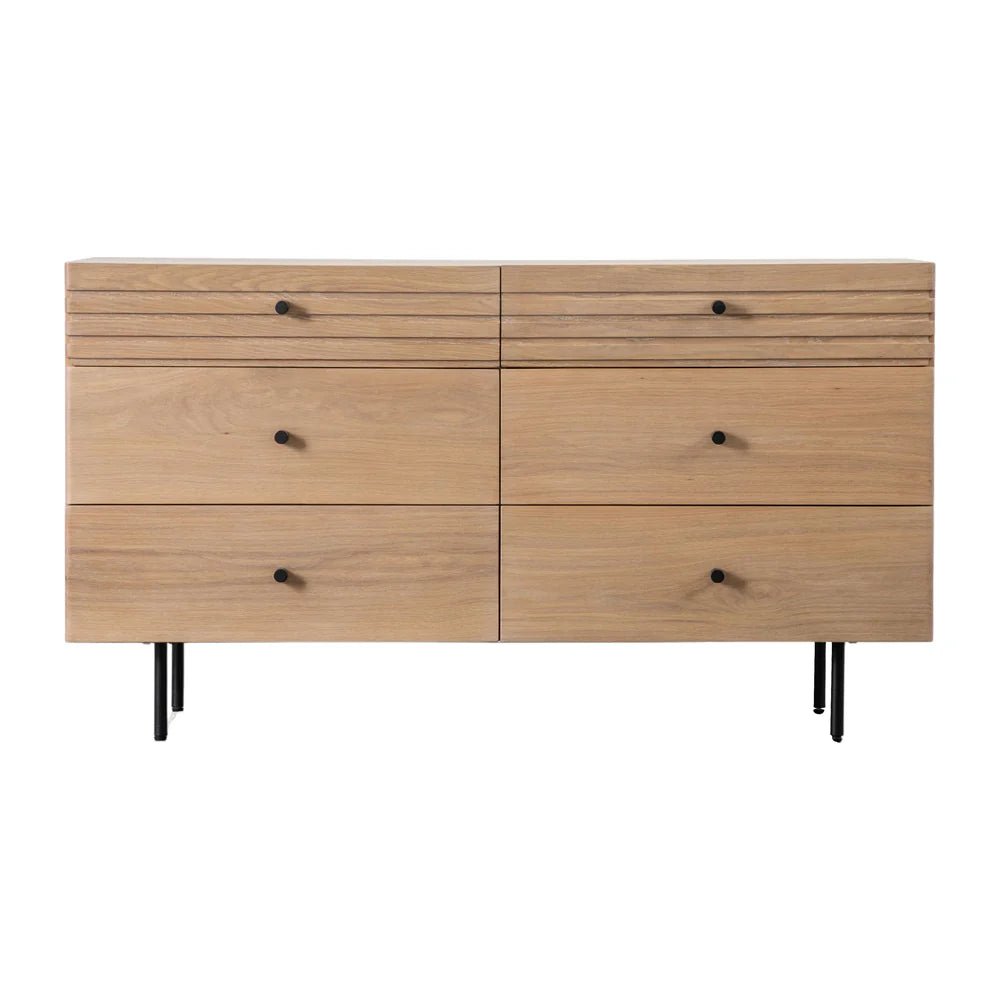 Dura Solid Wood Natural 6 Drawer Chest – handcrafted solid wood furniture