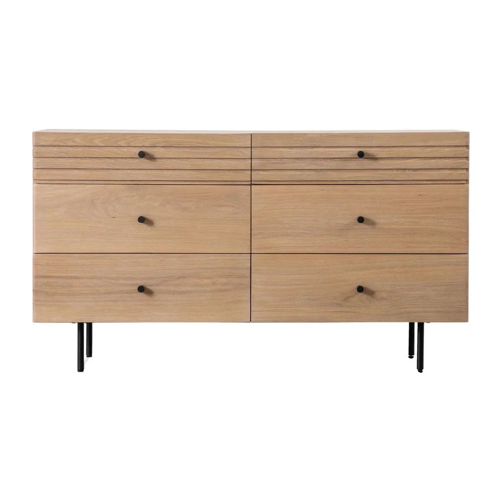 Dura Solid Wood Natural 6 Drawer Chest – handcrafted solid wood furniture