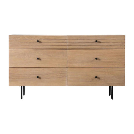 Dura Solid Wood Natural 6 Drawer Chest – handcrafted solid wood furniture