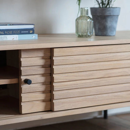 Dura Solid Wood Natural Media Unit – handcrafted solid wood furniture