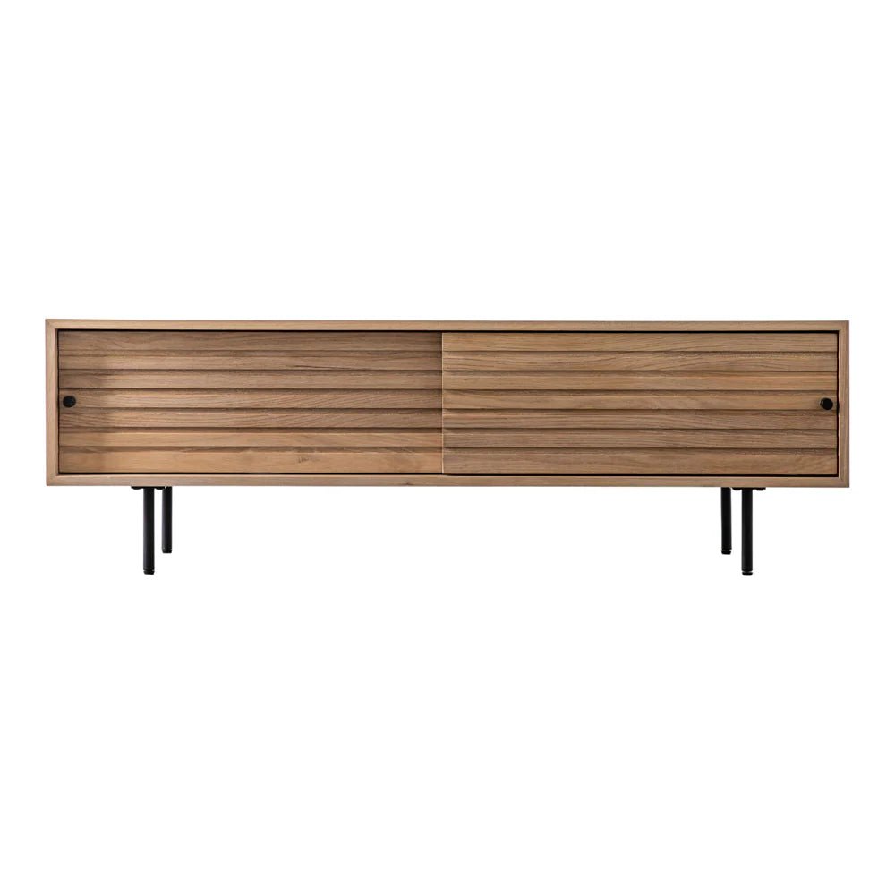 Dura Solid Wood Natural Media Unit – handcrafted solid wood furniture