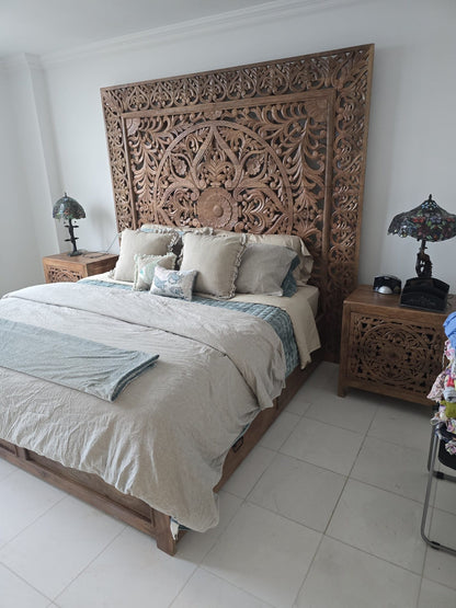 Dynasty Hand Carved Wooden Jody Bed Frame With Storage Drawers - HF Commercial Furniture