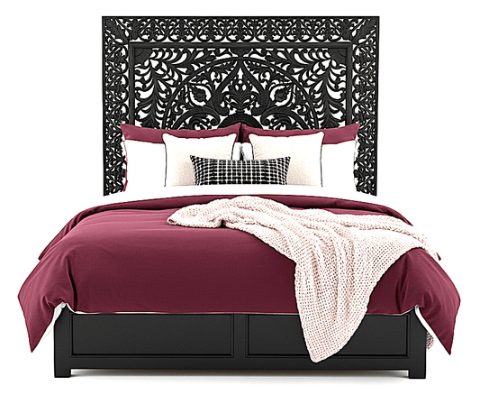 Dynasty Hand Carved Wooden Jody Bed Frame With Storage Drawers – handcrafted solid wood furniture