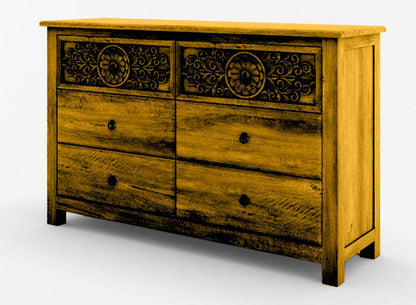 Dynasty Mughal Hand Carved Solid Wooden 4 - Piece Bedroom Set – handcrafted solid wood furniture