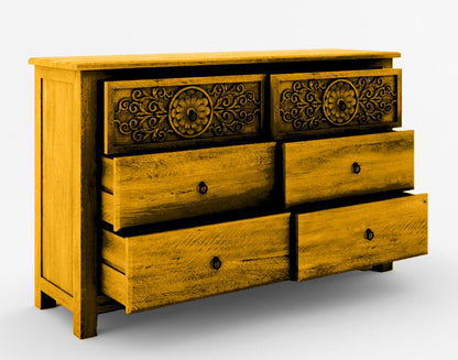 Dynasty Mughal Hand Carved Solid Wooden 4 - Piece Bedroom Set – handcrafted solid wood furniture